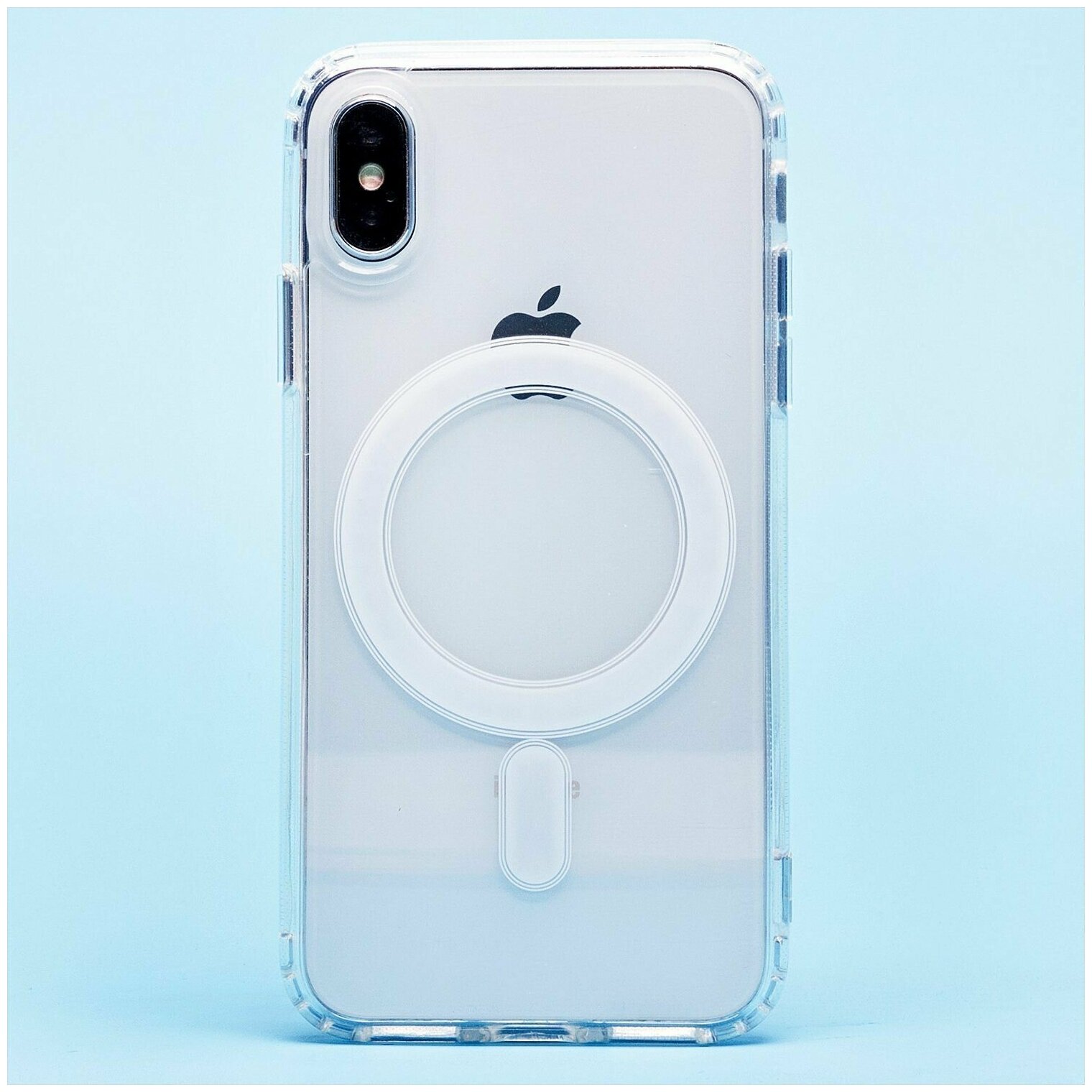 Чехол для iPhone X, iPhone XS силиконовый MagSafe №2 <прозрачный> — фото 1