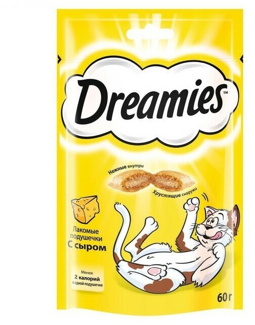 Лакомство Dreamies для кошек, сыр, 60 г 1340486