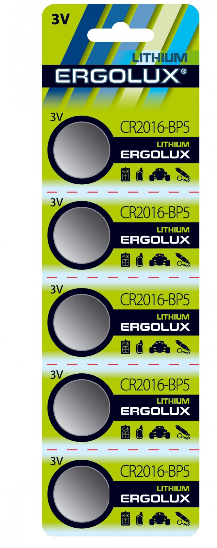 CR2016 BL-5 (, батарейка литиевая,3V), ERGOLUX CR2016-BP5 (50 шт.)