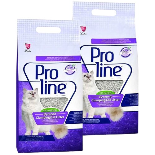 PROLINE наполнитель комкующийся для туалета кошек с ароматом лаванды (10 + 10 л) cat s white lavender наполнитель комкующийся для туалета кошек с ароматом лаванды 10 10 л