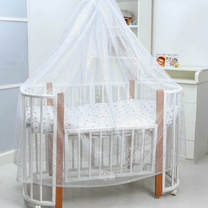 Балдахин для детской кроватки Звездная пыль, без основания р-р 165х500 см, цвет белый