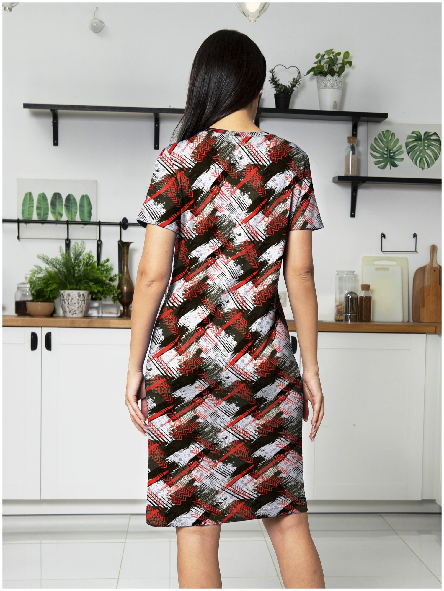 Платье Vis-A-Vis (XXXXL/112, Красный/Черный) - фотография № 2
