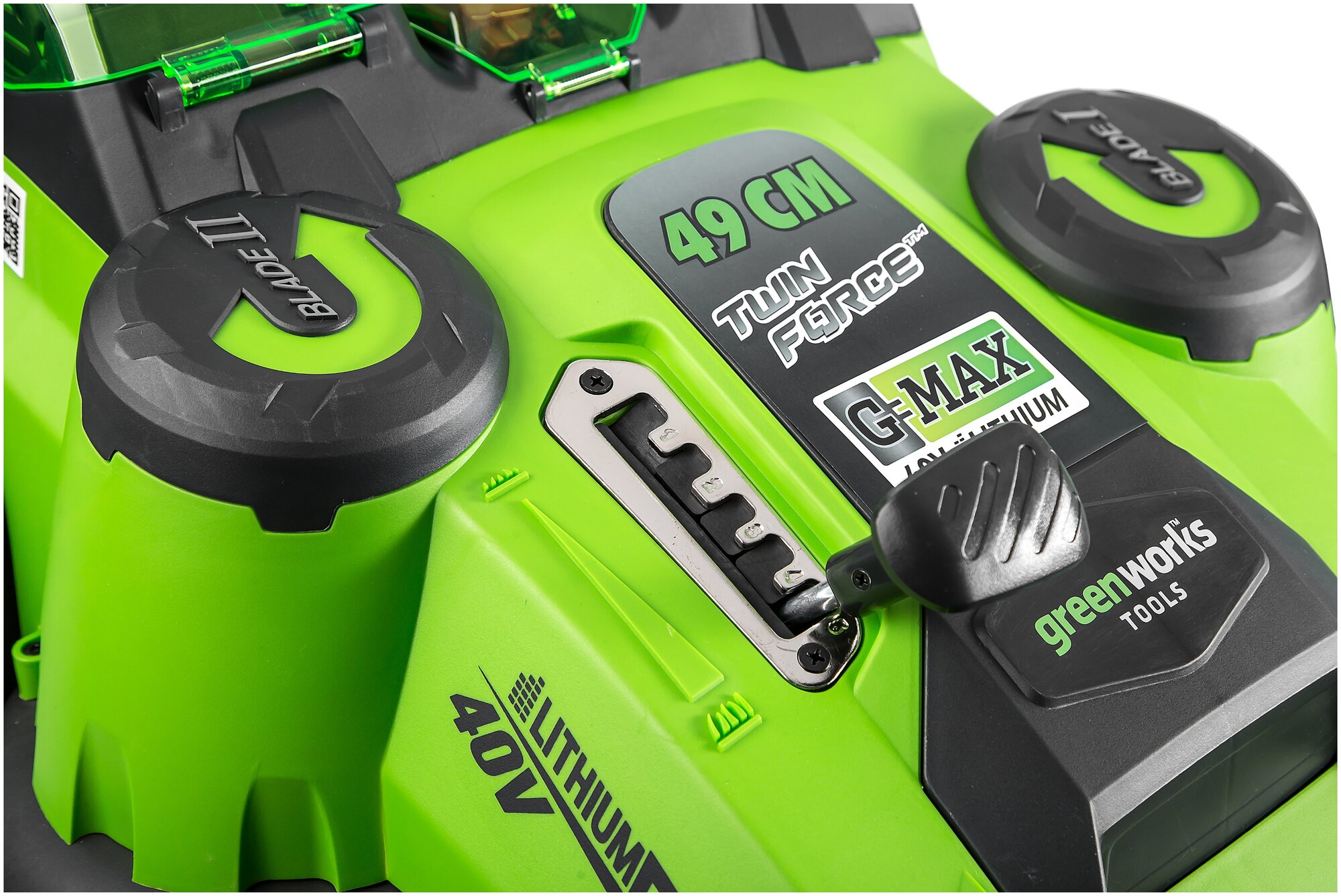 Газонокосилка аккумуляторная Greenworks G-MAX 40V G40LM49DB Twin Force - фото №5