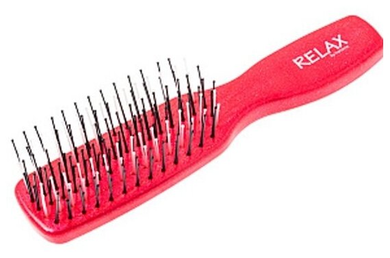 Щетка для волос Harizma h10694-03 Relax для бережного расчесывания, малая, красная