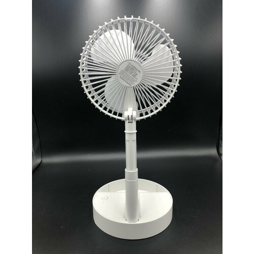 Вентилятор настольный складной с наклоном 3 скорости на батарейках белый 110000₽