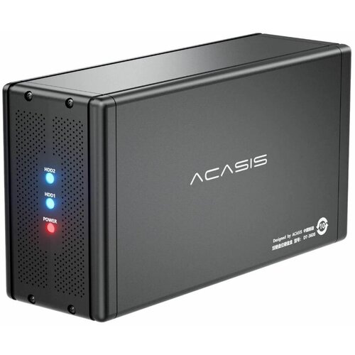 Внешний корпус для жесткого диска Acasis DT-3608 USB 3.0 Dual 3.5' SATA 1/2/3 Array Cabinet with RAID Function, черный корпус для жесткого диска 3 0 2 5 дюйма usb 3 5 sata