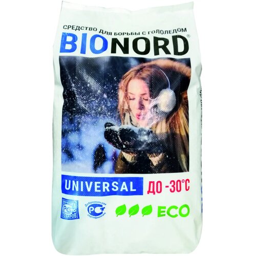 Реагент противогололедный Bionord Universal соль до -30 С мешок 23 кг