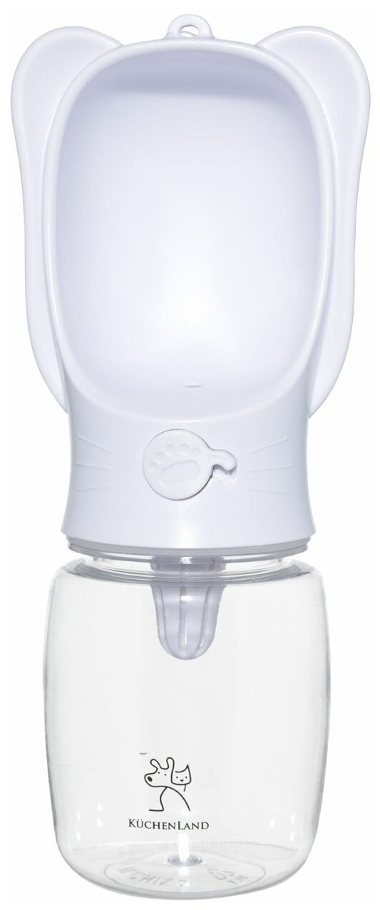 фото Поилка для животных дорожная, 350 мл, белая