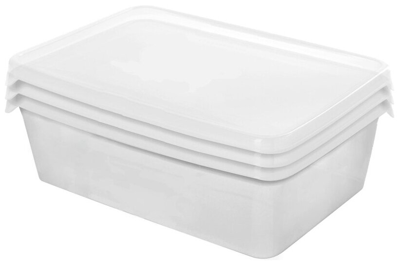 Набор контейнеров для заморозки Frozen 0,9л прямоугол 204х140х83мм 3шт/наб