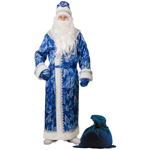 фото Костюмы деда мороза и снегурочки batik костюм дед мороз сатин принт синий взр (194)