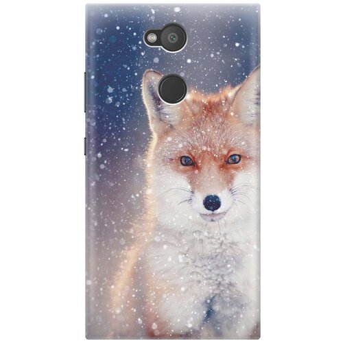 фото Cиликоновый чехол на sony xperia l2 / сони иксперия л2 с принтом "лисица в снегопад" gosso
