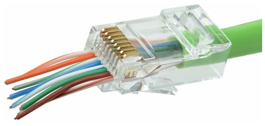 Коннектор Hyperline (PLEZ-8P8C-U-C5-100) UTP кат.5e RJ45 прозрачный (упак:100шт)