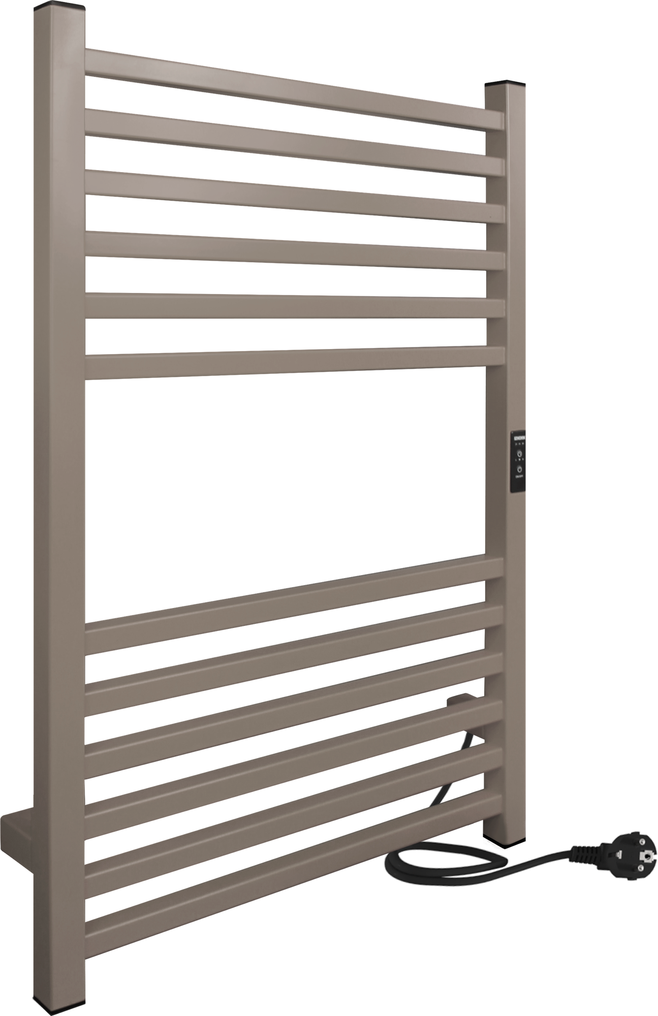 Полотенцесушитель электрический INDIGO Attic 80/50 таймер, скрытый монтаж, универсальное подключение, Aurum Beige