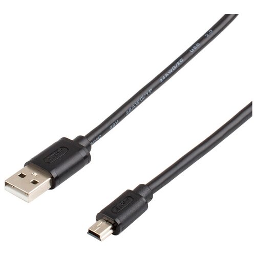 Atcom USB - miniUSB (AT3793), 0.8 м, черный кабель atcom usb 0 8 m am bm феррит