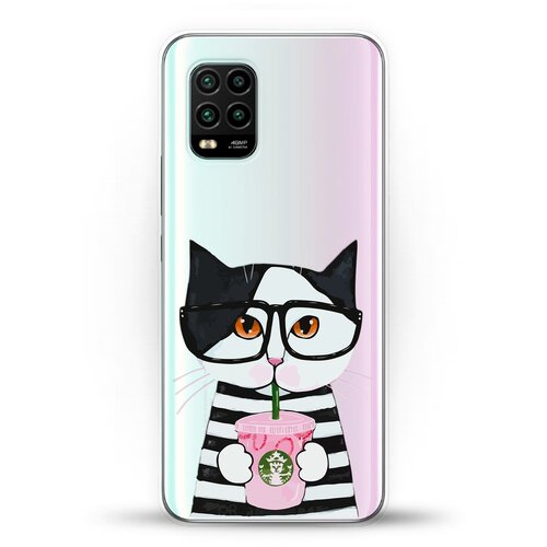 фото Силиконовый чехол кот в очках на xiaomi mi 10 lite andy & paul