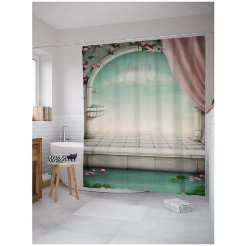 фото Штора для ванной joyarty цветочный дворец 180х200 (sc-7588)