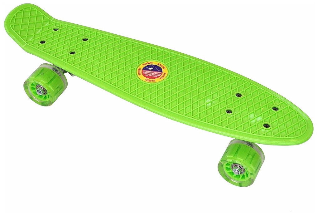 E33095 Скейтборд пластиковый 56x15cm со свет. колесами (зеленый) (SK503)