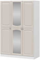Шкаф 3-створчатый с зеркалом Интерьер-Центр Венеция жемчуг / белый 135х57х210 см