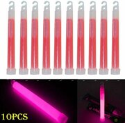 Химический источник света розовый набор 10 штук, светящиеся палочки