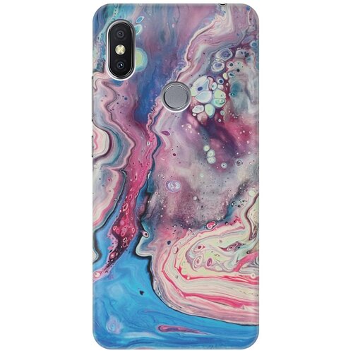 фото Gosso ультратонкий силиконовый чехол-накладка для xiaomi redmi s2 с принтом "разноцветный мрамор"