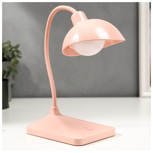 фото Лампа настольная risalux led, 3 вт, акб, диммер, розовая, 11*14,4*40 см