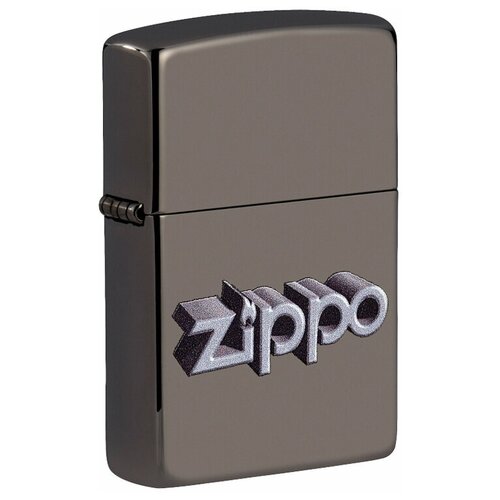 Зажигалка ZIPPO Zippo Design с покрытием Black Ice, латунь/сталь, чёрная, глянцевая, 38x13x57 мм зажигалка zippo swirl с покрытием glow in the dark green латунь сталь разноцветная 38x13x57 мм