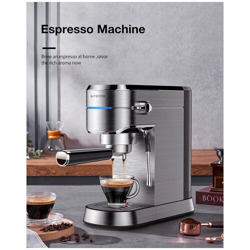 Кофеварка рожковая BlitzWolf BH-CM1503 Coffee Maker 15 Bar 1250 - 1450 Вт Silver 1454800₽