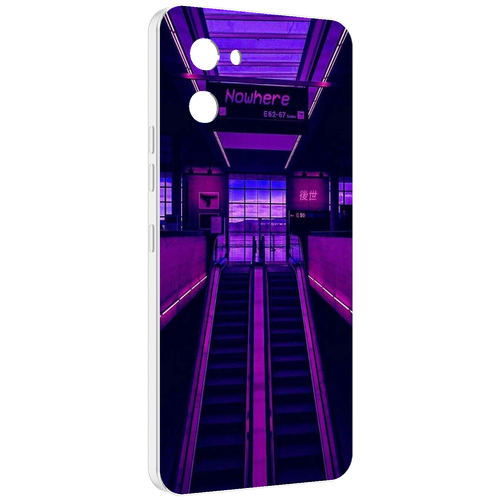 Чехол MyPads фиолетовый эскалатор для UMIDIGI G1 задняя-панель-накладка-бампер