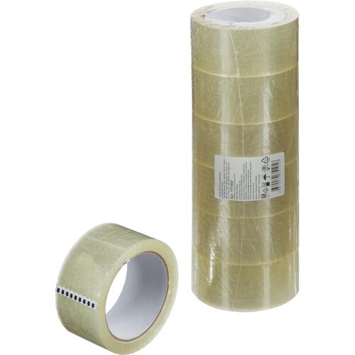 Клейкая лента упаковочная 48мм х 66м, прозрачный, 45мкм, 6 шт/уп клейкая лента упаковочная attache 48мм х 66м 45мкм зеленый