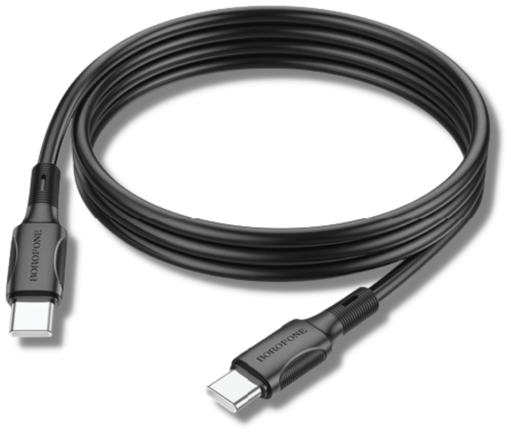 Кабель USB-C/USB-C BOROFONE BX80 1.0м, 60W, силиконовый Black