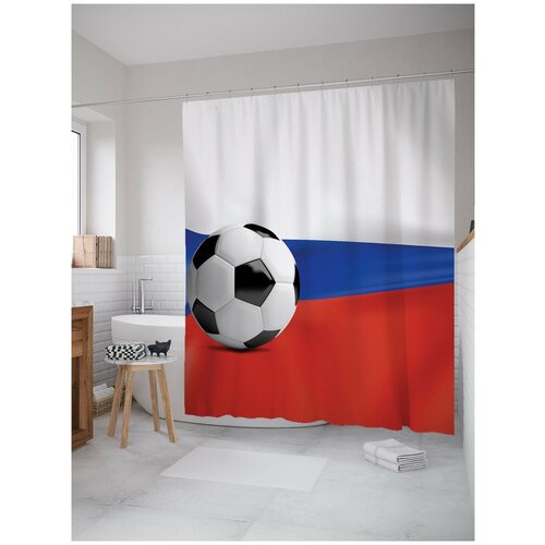 фото Штора для ванной joyarty футбольная россия 180х200 (sc-69826684)