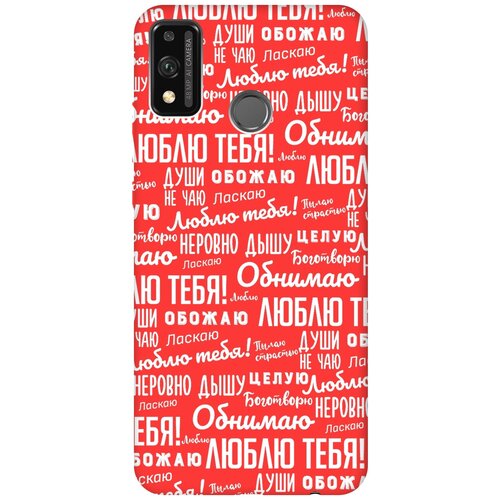 фото Re:pa чехол - накладка soft sense для honor 9x lite с 3d принтом "i love you!" красный
