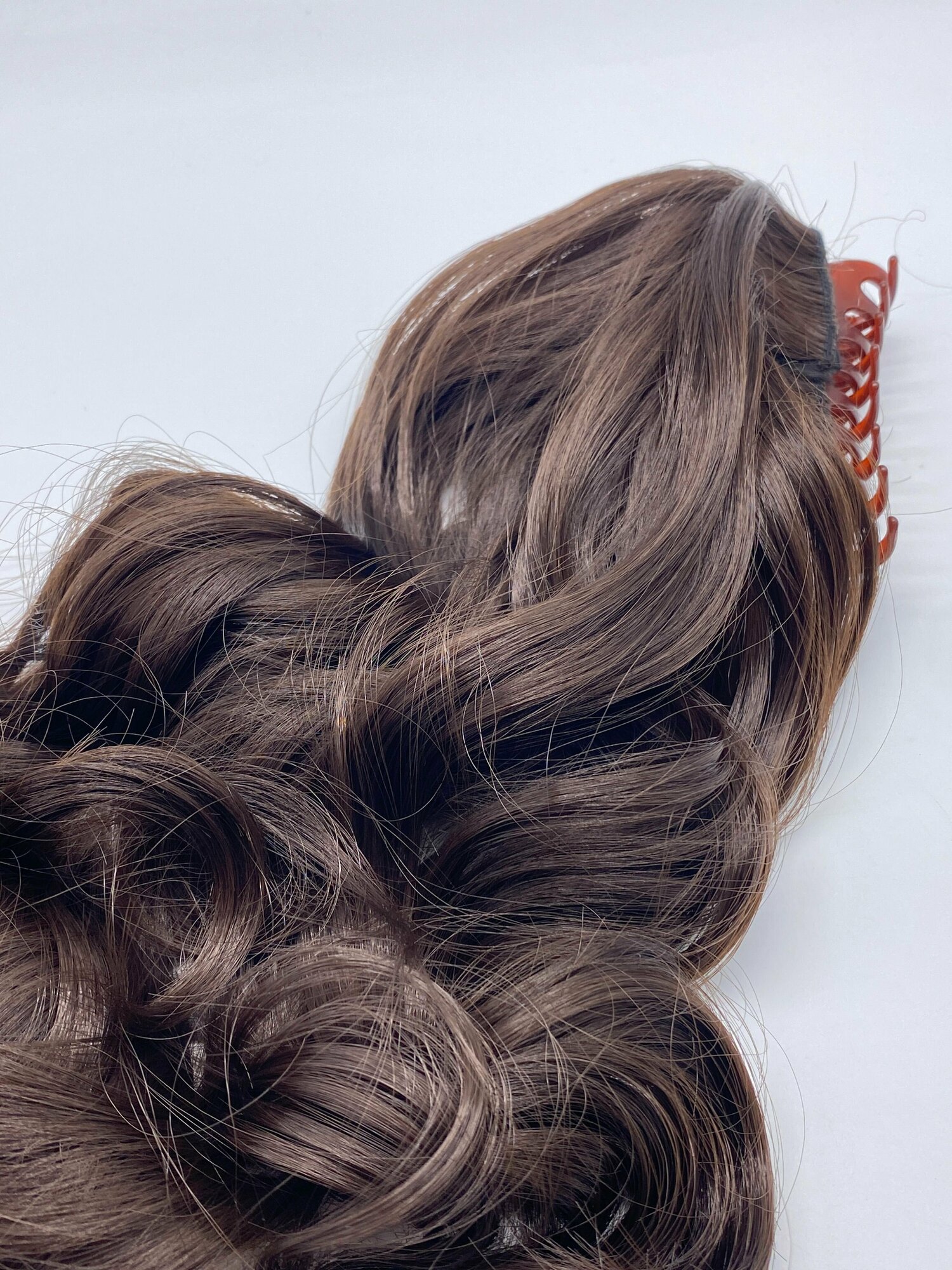 Накладной хвост на крабе / шиньон из искусственных волос шатен