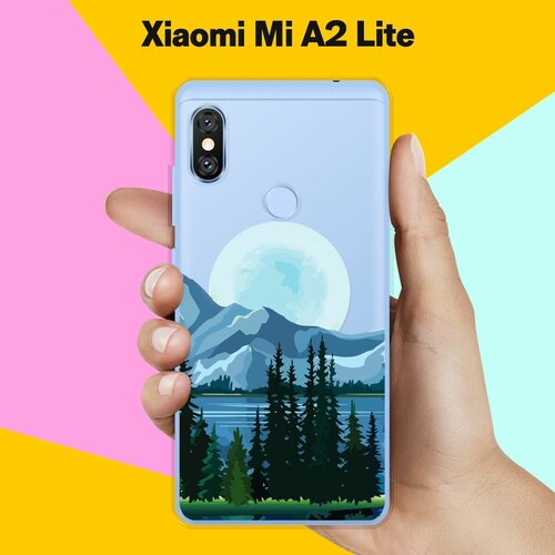 Силиконовый чехол на Xiaomi Mi A2 Lite Луна / для Сяоми Ми А2 Лайт пластиковый чехол панда арт 2 на xiaomi mi a2 lite сяоми ми а2 лайт