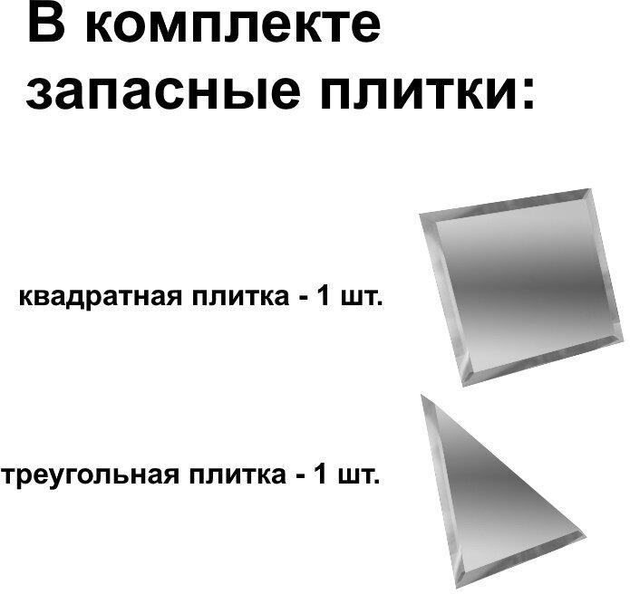 Панно из зеркальной плитки 20х20 см с фацетом 10 мм (размер панно 56.6х198.1 см) - фотография № 13