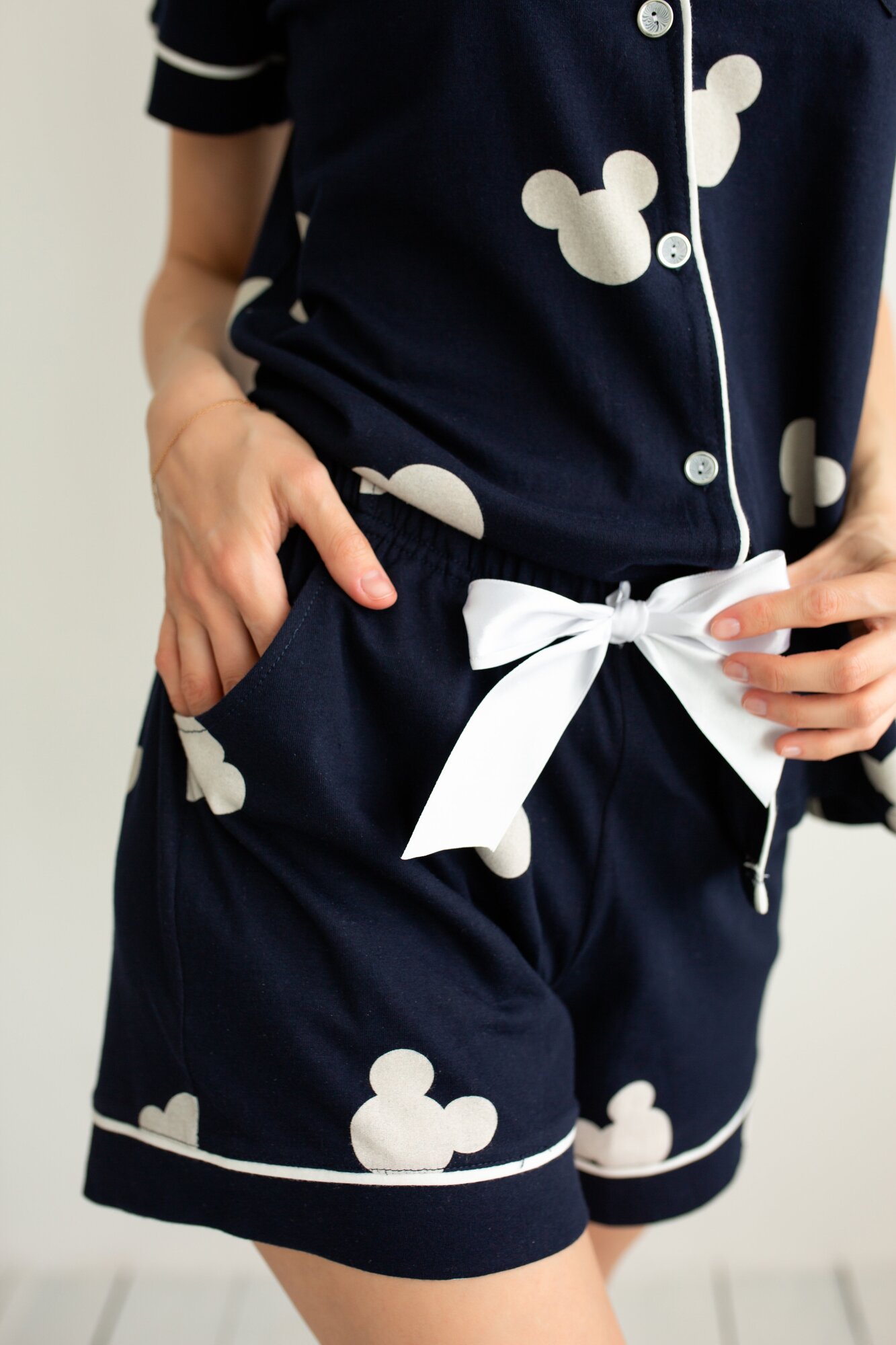 Пижама женская с рубашкой и шортами / домашняя одежда для девушек HurMa Home - фотография № 2