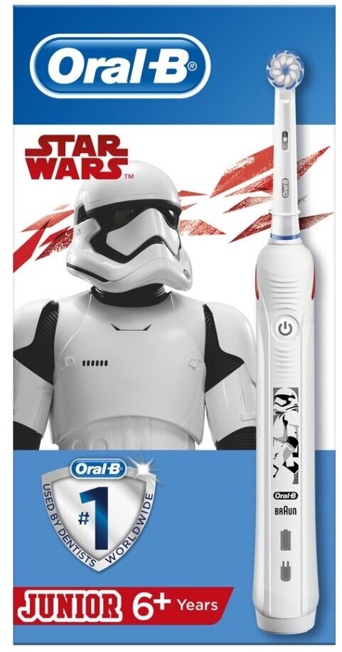 Oral-B (Орал-Би) Зубная щетка электрическая Junior StarWars "Звездные войны" для детей с 6 лет тип 3766 с зарядным устройством 3757 BRAUN GmbH - фото №9