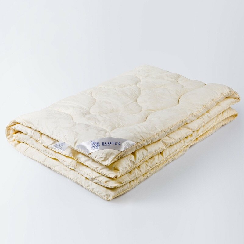 Одеяло козий пух семейное (220x240 см) "Кашемир", чехол - сатин-жаккард (100% хлопок), Ecotex