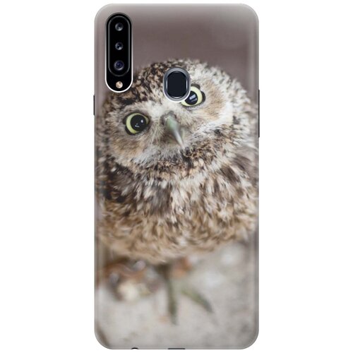 фото Ультратонкий силиконовый чехол-накладка для samsung galaxy a20s с принтом "удивленная сова" gosso