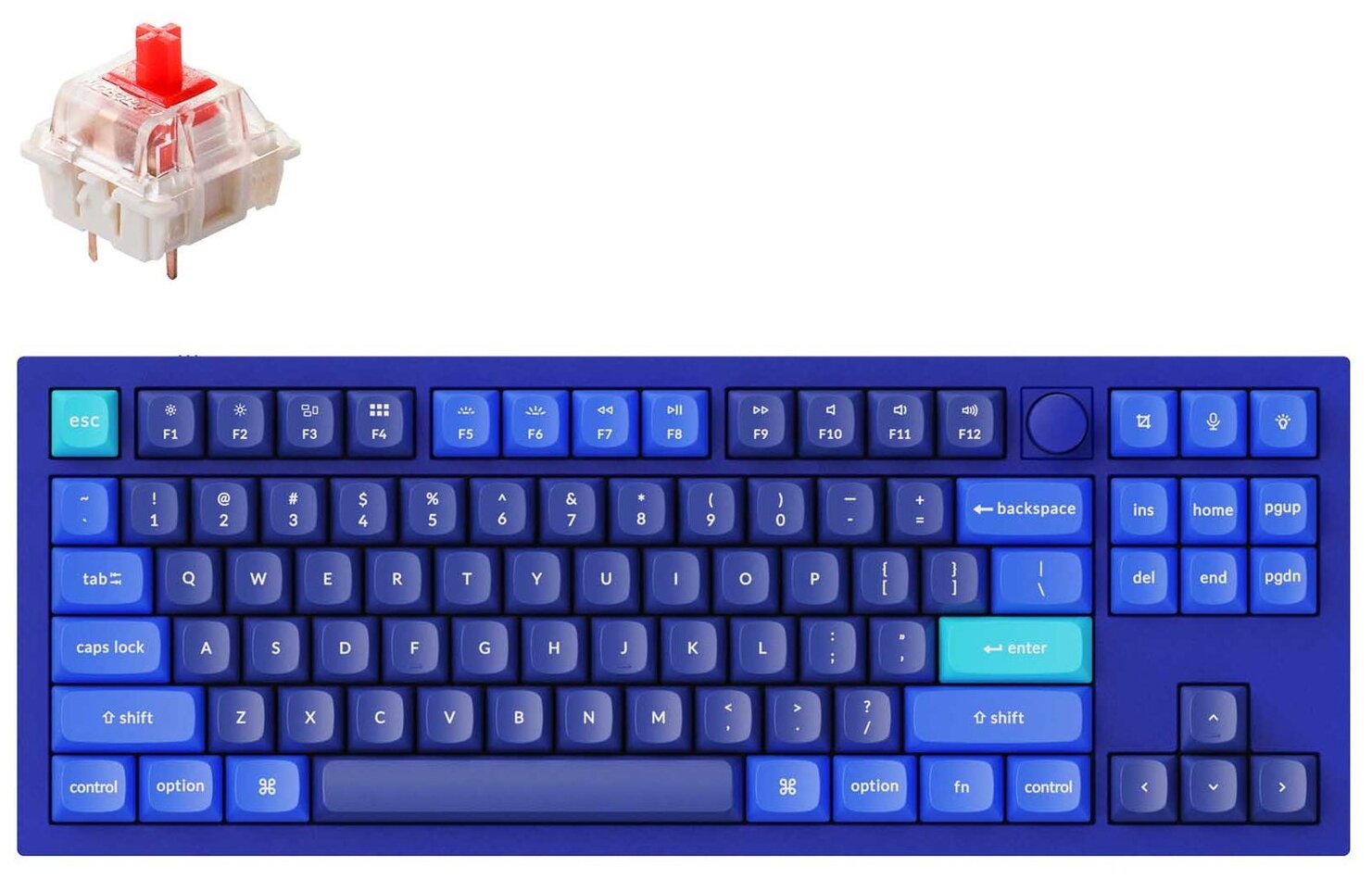 Клавиатура Keychron Q3-o1, Rgb, Red Switch, 87 кнопок, Blue .