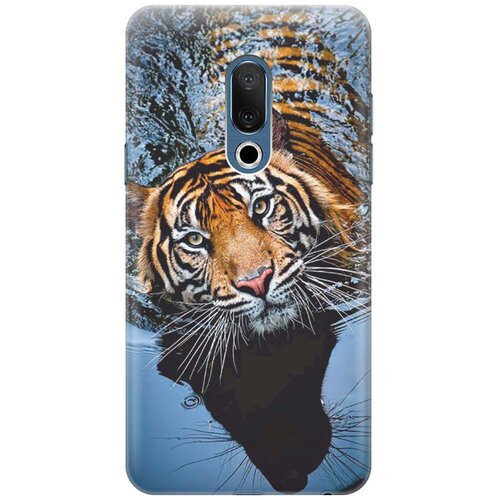 фото Re:pa накладка transparent для meizu 15 с принтом "тигр купается"