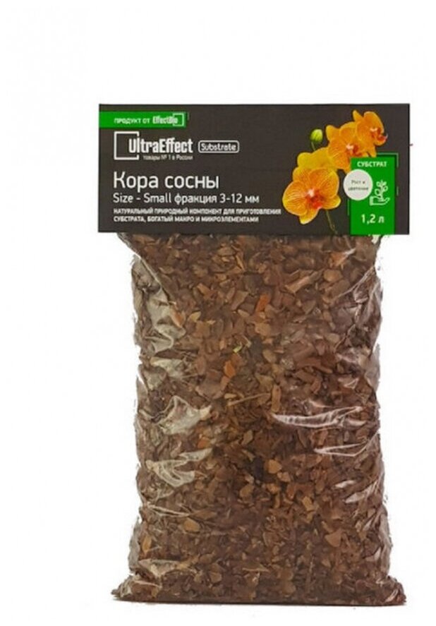 Субстрат кора сосны EffectBio BioLine Small 3-12 мм, 1.2 л 4603735996332 - фотография № 2