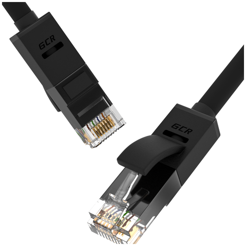 фото Патч-корд lan utp для подключения к интернету gcr lszh кат6 10 гбит/с rj45 0.5м черный сетевой кабель для ethernet cable роутер smart tv пк ps xbox