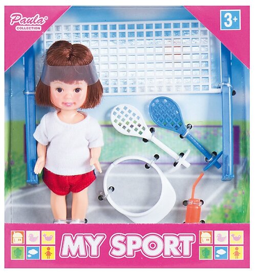 Игровой набор M&C Toy Centre Paula My Sport Теннис, 10 см, MC23407a