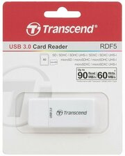 Картридер Transcend Картридер SDXC/microSDXC Transcend TS-RDF5W, внешн, белый (USB3.0) (ret)