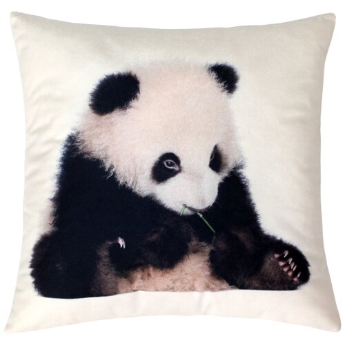 фото Подушка декоративная матех fantasy "малыш панда" без наволочки, подарок ребенку, велюр, разные цвета, 33х33 см матекс