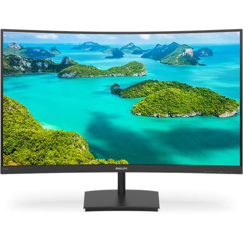 PHILIPS Монитор LCD 23.6' [16:9] 1920х1080(FHD) VA, Curved, nonGLARE, 75 Hz, 250 cd/m2, H178°/V178°, 3000:1, 16.7M, 4ms, VGA, HDMI, Tilt, 2Y, Black