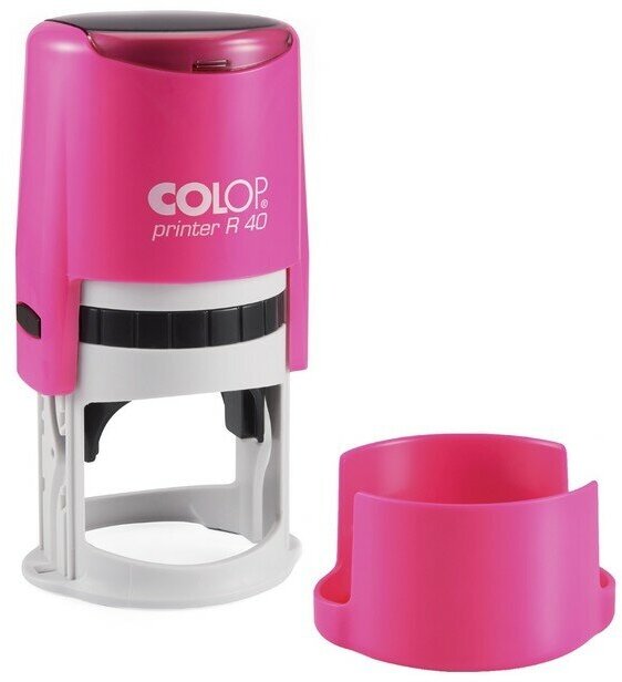 COLOP Оснастка для круглой печати автоматическая COLOP Printer R40, диаметр 41.5 мм, с крышкой, корпус розовый неон