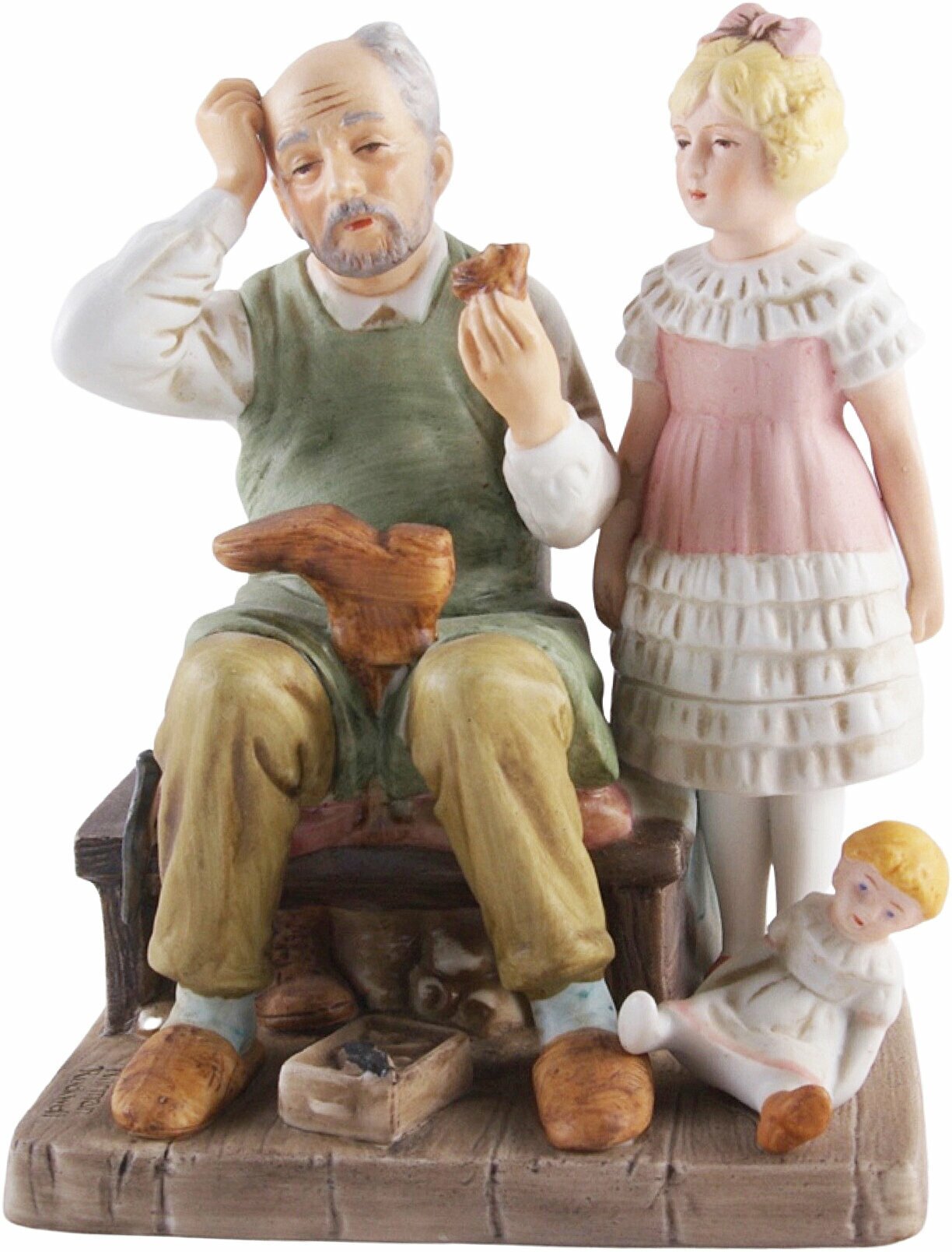 Декоративная коллекционная статуэтка Сапожник от Норман Роквелл. Фарфор, роспись. Norman Rockwell, США, 1981 год.