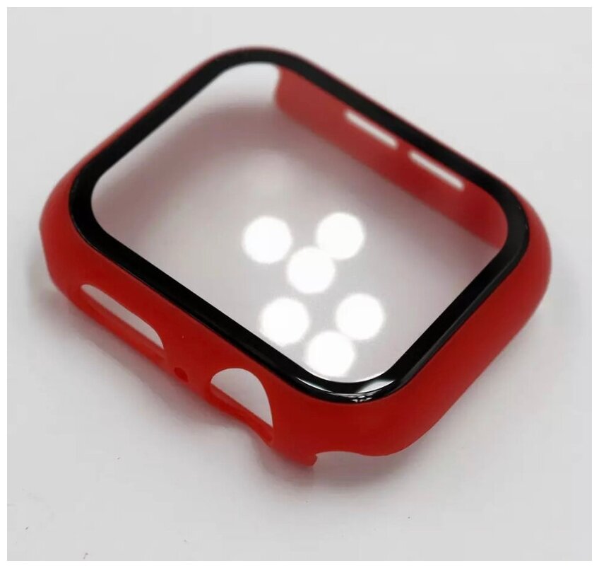 Чехол для Apple Watch 42mm со стеклом красный